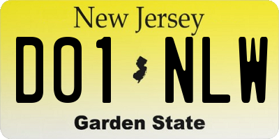 NJ license plate D01NLW