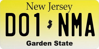 NJ license plate D01NMA
