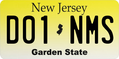 NJ license plate D01NMS