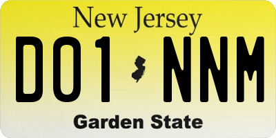 NJ license plate D01NNM