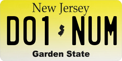 NJ license plate D01NUM