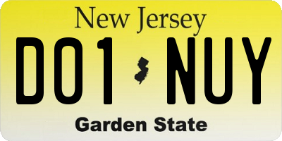 NJ license plate D01NUY