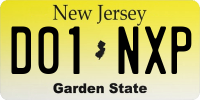 NJ license plate D01NXP
