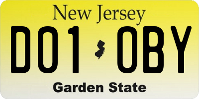 NJ license plate D01OBY