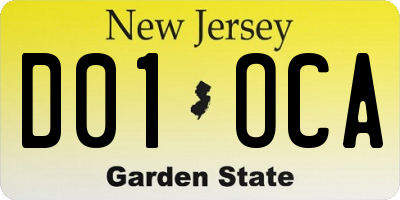 NJ license plate D01OCA