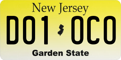 NJ license plate D01OCO