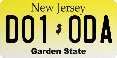 NJ license plate D01ODA