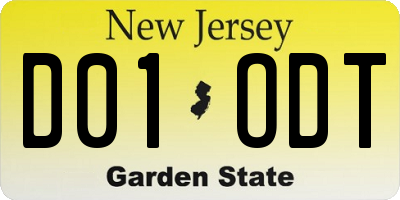NJ license plate D01ODT