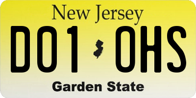 NJ license plate D01OHS