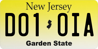 NJ license plate D01OIA
