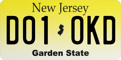 NJ license plate D01OKD
