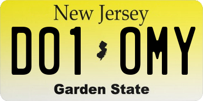 NJ license plate D01OMY