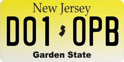 NJ license plate D01OPB