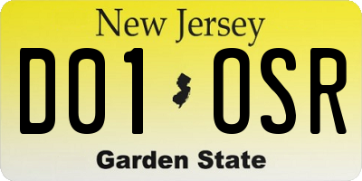 NJ license plate D01OSR