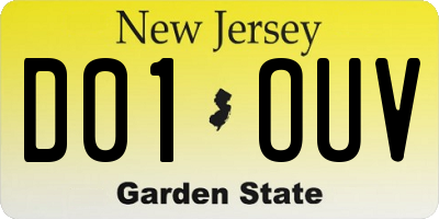 NJ license plate D01OUV