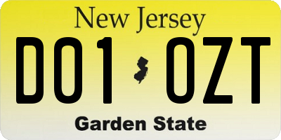 NJ license plate D01OZT