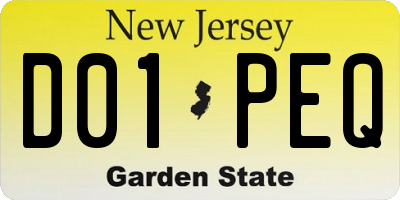 NJ license plate D01PEQ