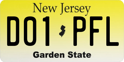 NJ license plate D01PFL
