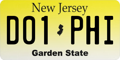 NJ license plate D01PHI