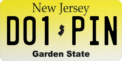 NJ license plate D01PIN