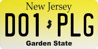 NJ license plate D01PLG