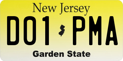 NJ license plate D01PMA