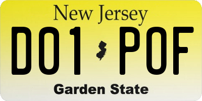 NJ license plate D01POF
