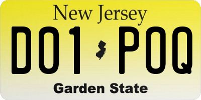 NJ license plate D01POQ