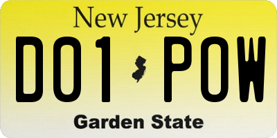 NJ license plate D01POW