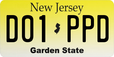 NJ license plate D01PPD