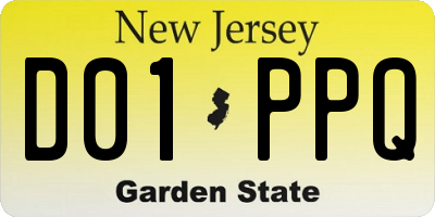NJ license plate D01PPQ