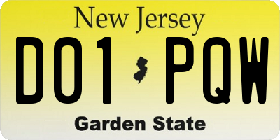 NJ license plate D01PQW
