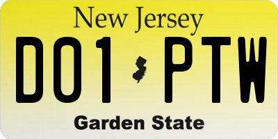 NJ license plate D01PTW