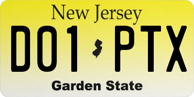 NJ license plate D01PTX