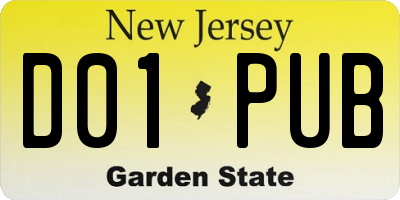 NJ license plate D01PUB