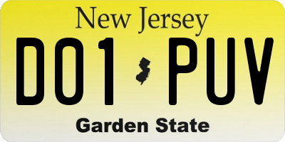 NJ license plate D01PUV