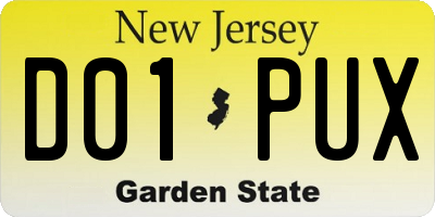 NJ license plate D01PUX