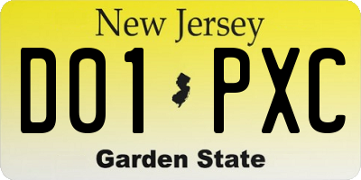 NJ license plate D01PXC