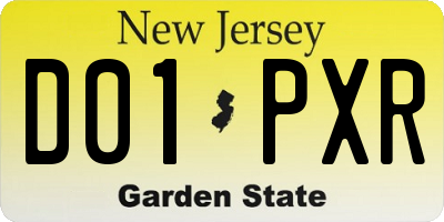 NJ license plate D01PXR