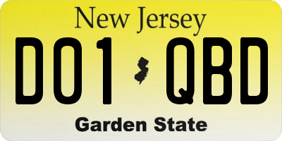 NJ license plate D01QBD