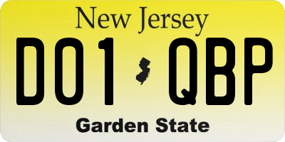 NJ license plate D01QBP