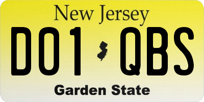 NJ license plate D01QBS