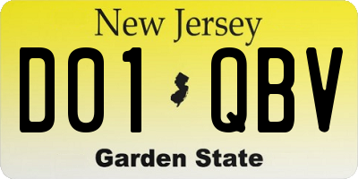 NJ license plate D01QBV