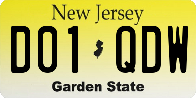 NJ license plate D01QDW