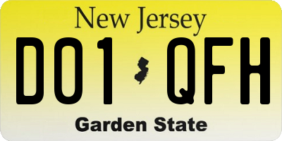 NJ license plate D01QFH