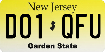 NJ license plate D01QFU