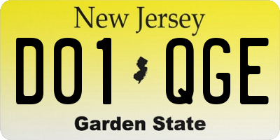 NJ license plate D01QGE