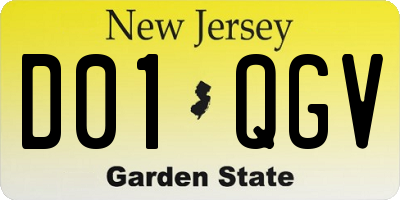 NJ license plate D01QGV