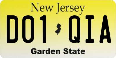 NJ license plate D01QIA