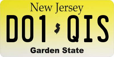 NJ license plate D01QIS